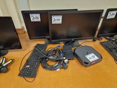 HP Z2 Mini G4 Workstation, Mouse, Keyboard & 2 x Monitors