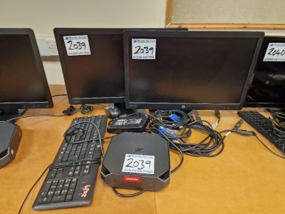 HP Z2 Mini G3 Workstation, Mouse, Keyboard & 2 x Monitors