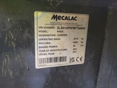 2021 Mecalac 6MDX Cabbed Dumper - 13