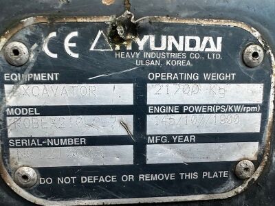 Hyundai 210LC-7A 21T Excavator - 23
