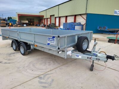 Unused Ifor Williams Tandem Axle Drawbar Dropside Flat Trailer