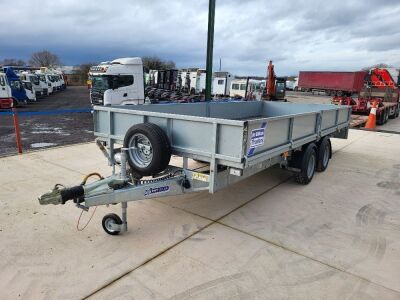 Unused Ifor Williams Tandem Axle Drawbar Dropside Flat Trailer - 2