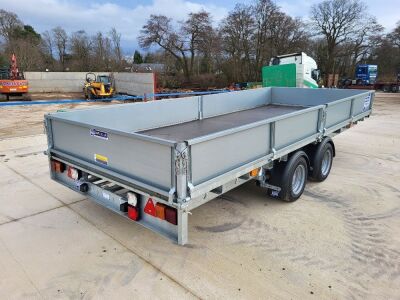 Unused Ifor Williams Tandem Axle Drawbar Dropside Flat Trailer - 4