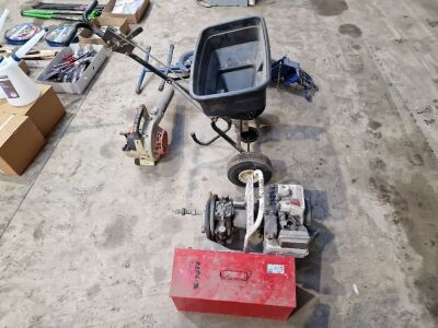 Stihl Leaf Blower + Workshop Body Repair Kit + Petrol GH 800 Compressor + Pull Along Spreader - 2