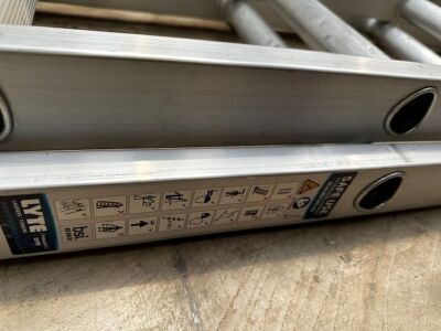 New & Unused Lyte 10 Tread Double Extension Ladders and Stabiliser Bar 4.88 Max  - 4