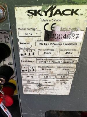 2013 SkyJack SJ12 Vertical Mast Lift - 8