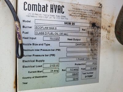 2018 Combat HVAC Ecoflam Max 8 Workshop Heater - 4