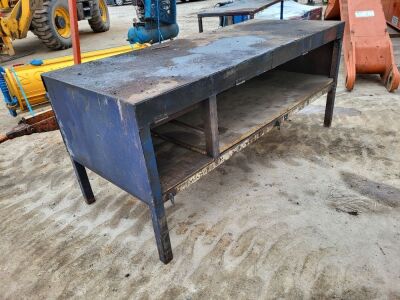 3ft x 7ft Steel Work Bench & Under Shelf - 3