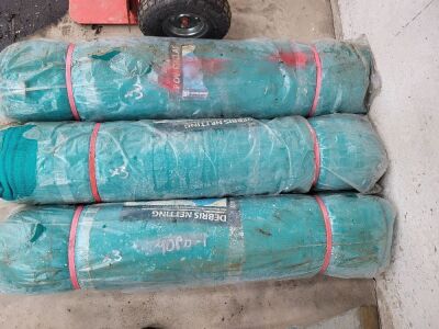 3 x New and Unused Scaffolding Safety Netting Rolls and Girder Supports 