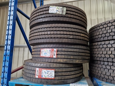 4x Unused Steer Tyres; 2x Challenger 295/80 R22.5, 2x CTM 295/80 R22.5