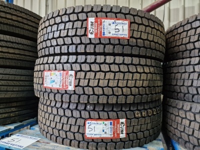 3x Unused CTM 315/80 R22.5 Drive Tyres