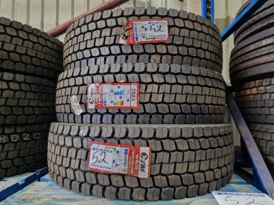 3x Unused CTM 315/80 R22.5 Drive Tyres