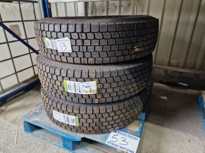 3x Unused Ornate 295/80 R22.5 Drive Tyres