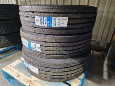 3x Unused Sailun 295/80 R22.5 Steer Tyres