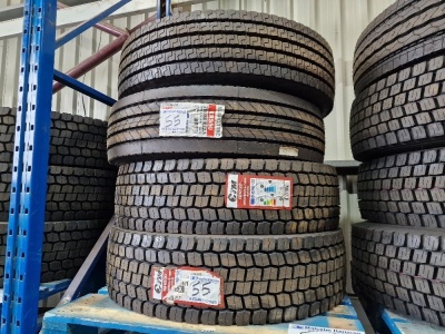 4x Unused Tyres; 2x CTM 295/80 R22.5 Drive, 1x Kumbo 295/80 R22.5 Steer, 1x Linglong 295/80 R22.5