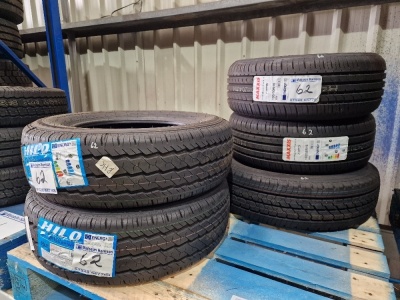 5x Unused Tyres; 2x Hilo 195/70 R15, 2x Maxxis 195/50 R16, 1x Matador 195/75 R16