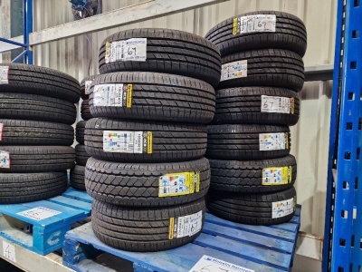 11x Unused Churchill Tyres; 2x 195/50 R15, 2x 195/55 R15, 1x 195/55 R16, 4x 195/65 R15, 2x 195/70 R15