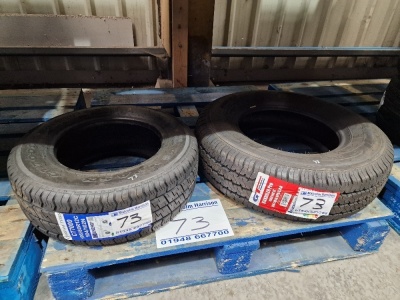 2x Unused Tyres; 1x Compass 195/60 R12, 1x GT Radial 195 R14