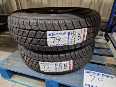 2x Unused Maxxis 215/75 R16 Tyres