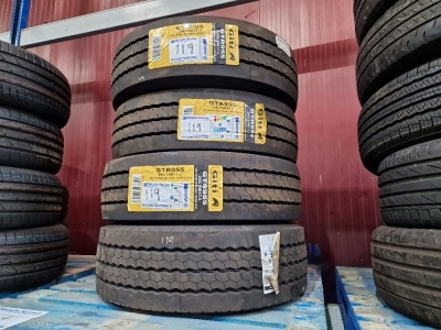 4x Unused Tyres; 3x Giti 245/70 R17.5, 1x Bridgestone 245/70 R17.5