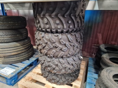 4x Unused Tyres; 2x Blackstone 26x9.00-12 NHS, 1x Blackstone 26x11.00-12 NHS, 1x Chengshin 25x13.00-9