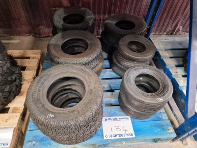 15x Unused Tyres; 2x Wanda 18x6.5-8 NHS, 4x Carlisle 165/55-6 IMP, 9x Carlisle 16x6.5-8 IMP