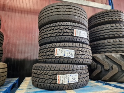 4x Unused & Used Tyres; 3x Unused Maxxis 265/60 R18, 1x Used Continental 265/60 R18