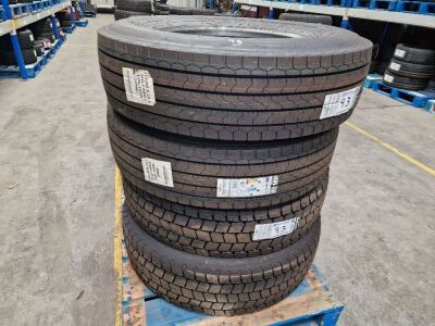 4x Unused Kelly Tyres; 2x 315/80 R22.5 Drive, 2x 315/80 R22.5 Steer