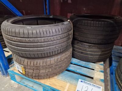 4x Unused & Used Tyres; 1x Unused Pirelli 255/40 R19, 1x Used Pirelli 255/35 R20, 1x Used Falken 255/35 RF19, 1x Used Falken 255/35 ZR19