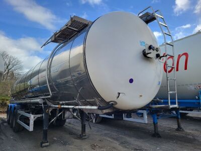 2000 Feldbinder 31500 ltr Food Grade Stainless Steel Triaxle Tanker Trailer