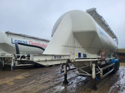 2012 Feldbinder 50³ Triaxle 3 Pot Powder Tank Trailer