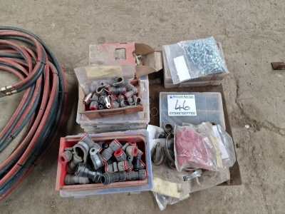 Qty Pneumatic Fittings, Fuses, Screws, Bolts Etc