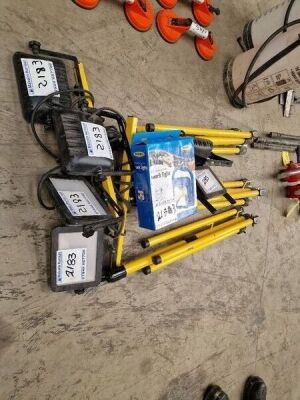3 x 110V LED Work Lights & Stands & LED Rechargeable Work Light - 2
