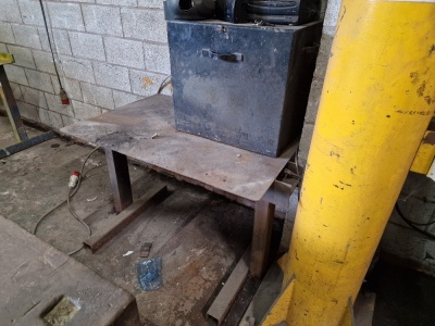 Steel Workbench, Cabinet & Stereo