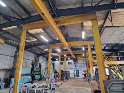 Overhead Gantry Crane Assembly, Mezzanine Floor & 4 x Gantry Cranes