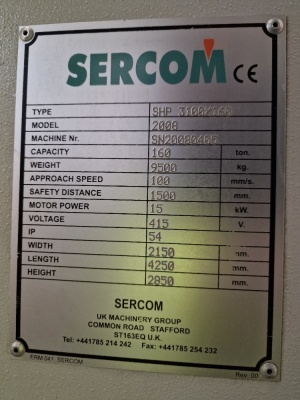 2008 Sercom SHP 3100 X 160 160ton CNC Brake Press - 13