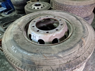 4x 295/80 R22.5 Drive Tyres On Steel Rims - 2