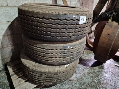 3 x Super Single Steel Wheels & Tyres