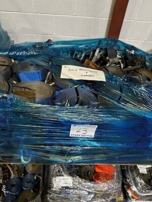 Pallet of 60x Ratchets & Straps