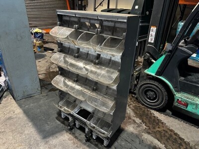 Shelving Unit Parts Bins On Wheels