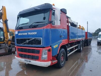 2008 Volvo FH 440 6x2 Rear Lift Drawbar Dropside Brickcrane Rigid