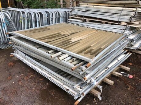 2 Stacks of Solid Metal Fencing Panels 