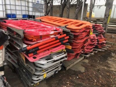 Qty of Plastic Safety Fencing Panels and Blocks  - 4