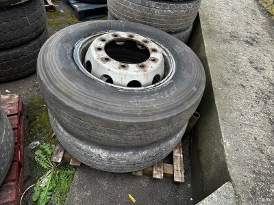 2x 295 80 R22.5 Tyres & Rims - 2