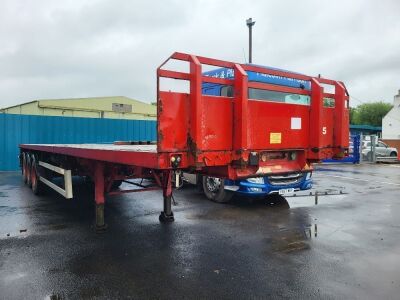 2002 Dennison Triaxle Extendable Flat Trailer