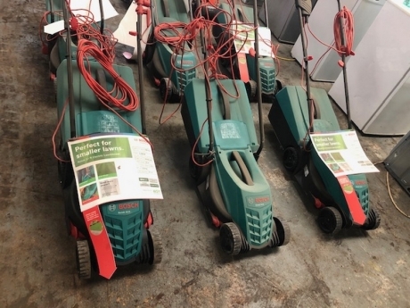 3 x Unused Bosch Rotak 32R Electric Mowers 