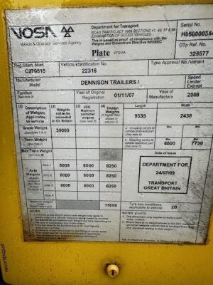 2008 Dennison Triaxle Tipping Skeletal Trailer - 12