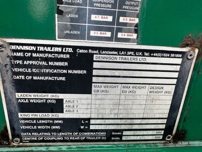 2008 Dennison Triaxle Tipping Skeletal Trailer - 13