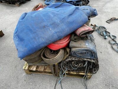 Pallet of Jack Leg Pads, Straps & Sheets
