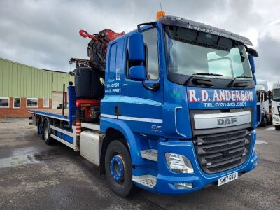 2017 DAF CF370 6x2 Rear Lift Crane Flat